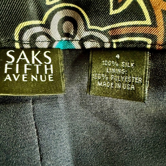 Saks Fifth Avenue Silk Floral Print Mini Skirt Size 4 - Picture 9 of 10